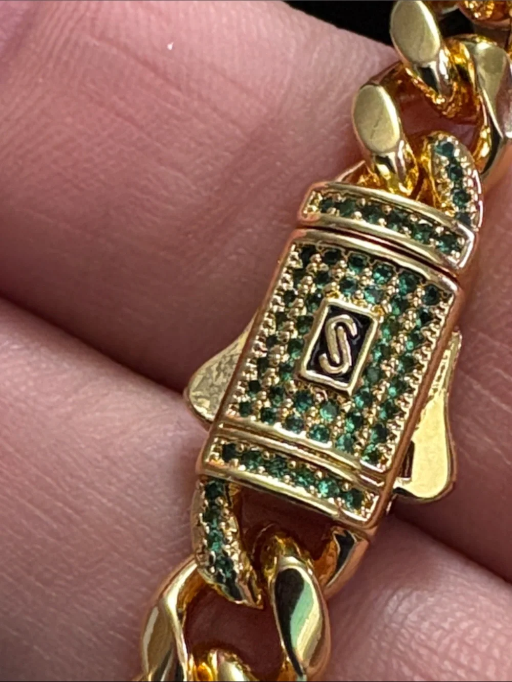 Gold-Tone Cuban Link Bracelet for Men